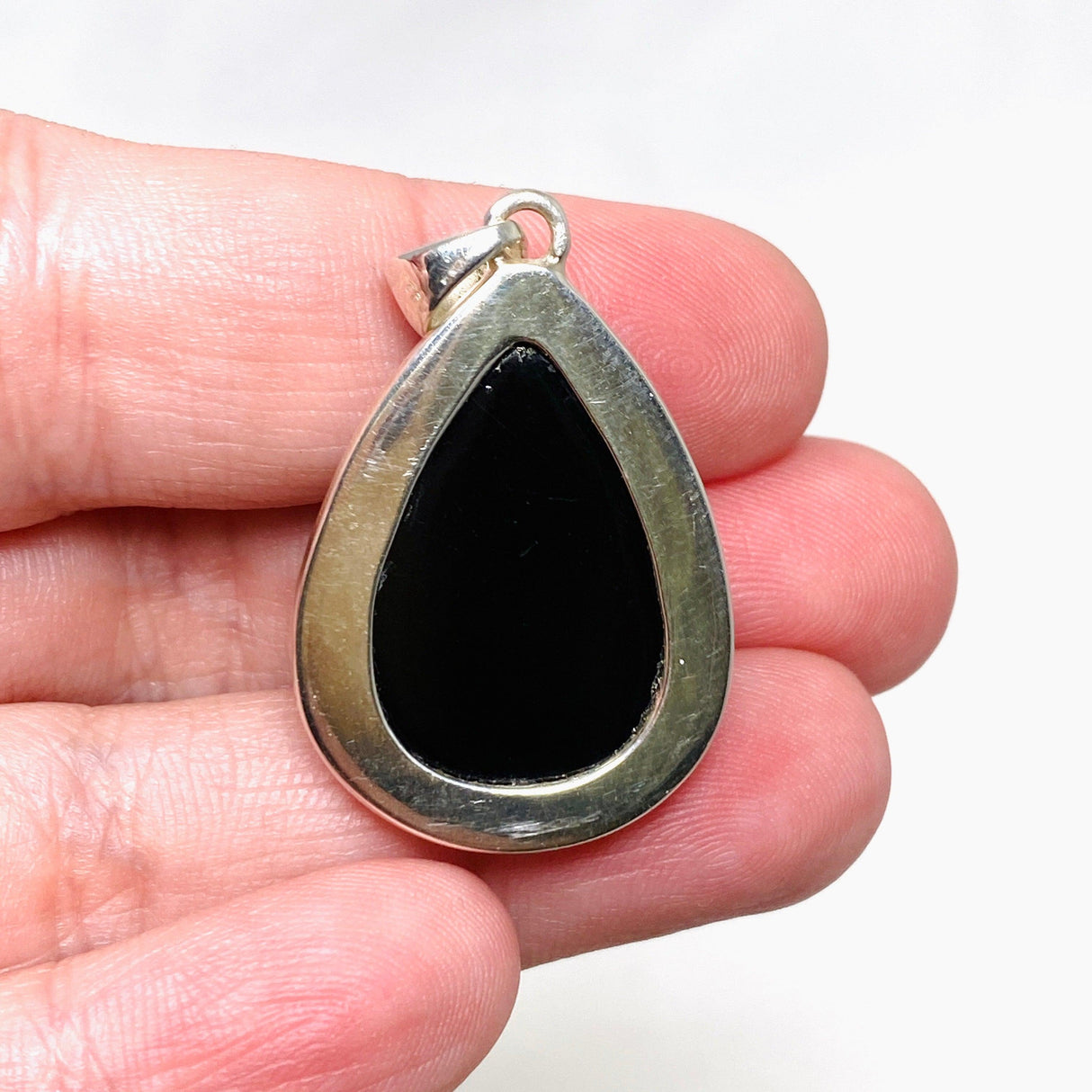 Black Onyx Teardrop Faceted Pendant KPGJ3971 - Nature's Magick