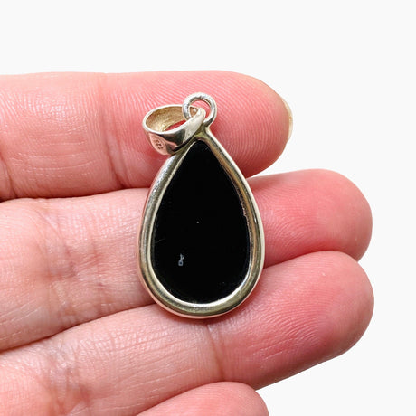 Black Onyx Teardrop Faceted Pendant KPGJ3972 - Nature's Magick