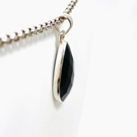 Black Onyx Teardrop Faceted Pendant KPGJ3972 - Nature's Magick