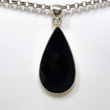 Black Onyx Teardrop Faceted Pendant KPGJ3973 - Nature's Magick