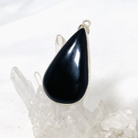 Black Onyx Teardrop Pendant KPGJ3966 - Nature's Magick