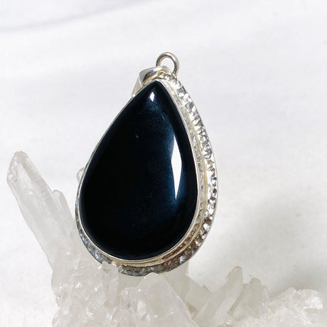 Black Onyx Teardrop Pendant KPGJ3969 - Nature's Magick