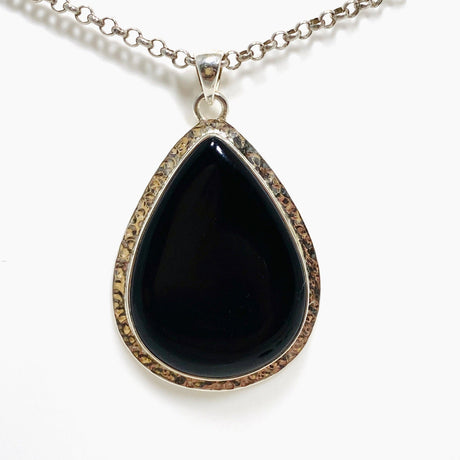 Black Onyx Teardrop Pendant KPGJ3969 - Nature's Magick