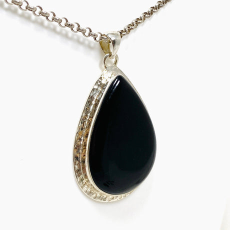 Black Onyx Teardrop Pendant KPGJ3969 - Nature's Magick