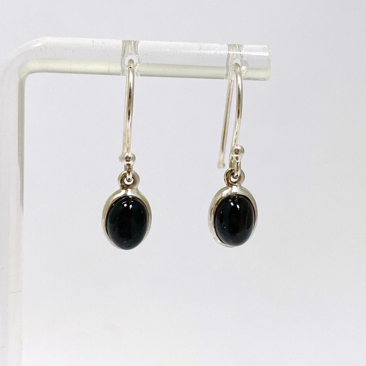 Black Star Diopside Oval Cabochon Earrings PEGJ410