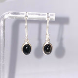 Black Star Diopside Oval Cabochon Earrings PEGJ410