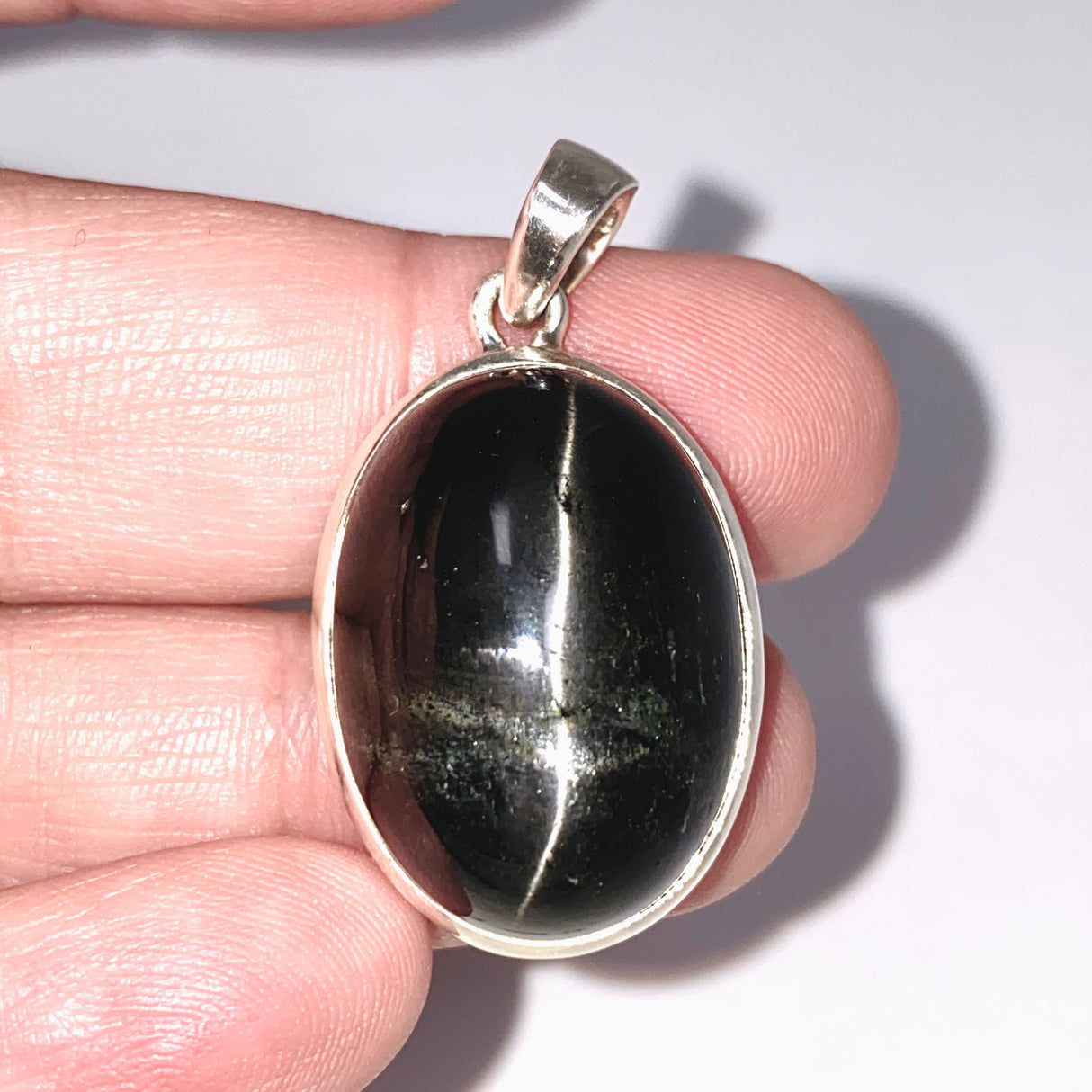 Black Star Diopside Oval Cabochon Pendant PPGJ1317