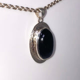 Black Star Diopside Oval Pendant in a Hammered Setting KPGJ4476 - Nature's Magick