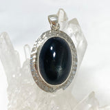 Black Star Diopside Oval Pendant in a Hammered Setting KPGJ4476 - Nature's Magick