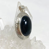 Black Star Diopside Oval Pendant in a Hammered Setting KPGJ4476 - Nature's Magick