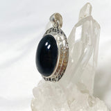 Black Star Diopside Oval Pendant in a Hammered Setting KPGJ4476 - Nature's Magick