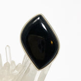 Black Tourmaline Freeform Cabochon Ring Size 10 PRGJ831