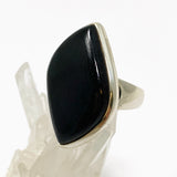 Black Tourmaline Freeform Cabochon Ring Size 10 PRGJ831