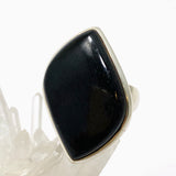 Black Tourmaline Freeform Cabochon Ring Size 10 PRGJ831