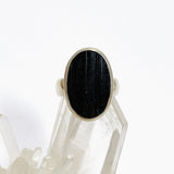 Black Tourmaline Oval Raw Ring Size 5.5 PRGJ718