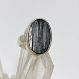 Black Tourmaline Oval Raw Ring Size 5.5 PRGJ718