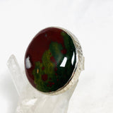 Bloodstone Round Hammered Band Ring Size 10 KRGJ1256 - Nature's Magick