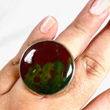 Bloodstone Round Hammered Band Ring Size 10 KRGJ1256 - Nature's Magick