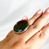 Bloodstone Round Hammered Band Ring Size 10 KRGJ1256 - Nature's Magick