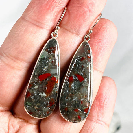 Bloodstone Teardrop Earrings KEGJ1427 - Nature's Magick