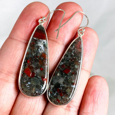 Bloodstone Teardrop Earrings KEGJ1427 - Nature's Magick