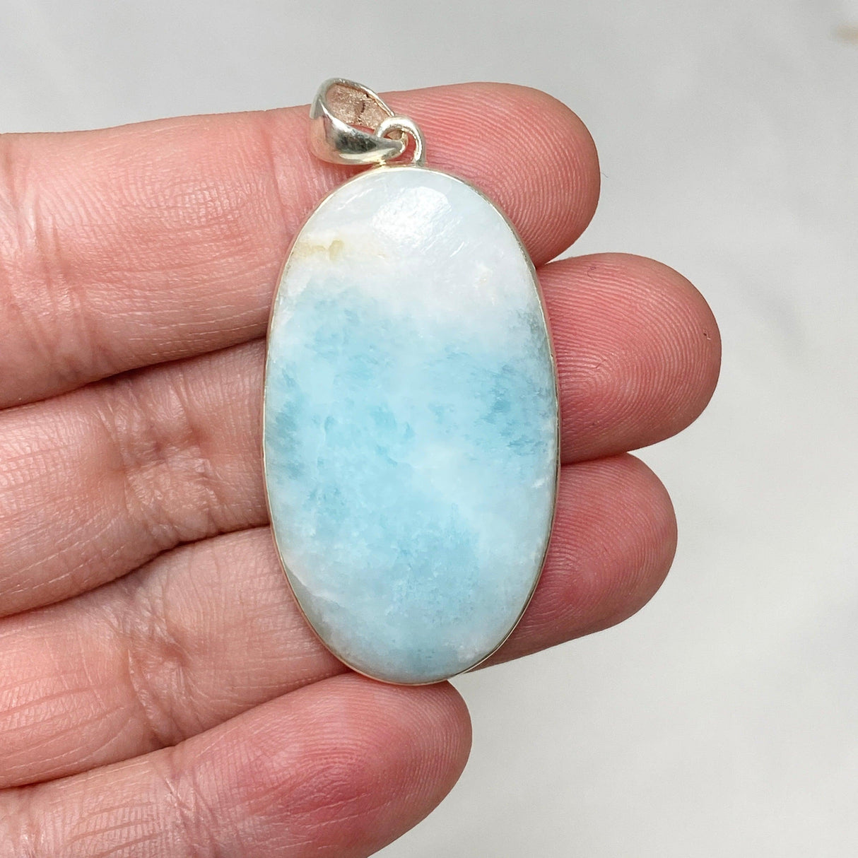 Blue Aragonite Oval Pendant KPGJ4469 - Nature's Magick