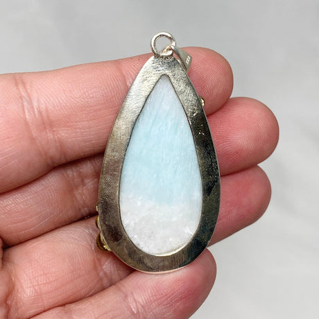 Blue Aragonite Teardrop Pendant in A Decorative Setting KPGJ4465 - Nature's Magick