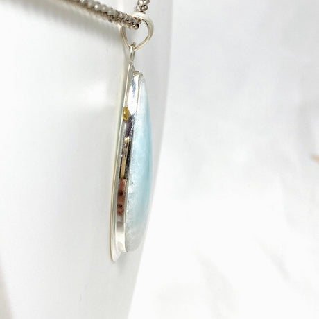 Blue Aragonite Teardrop Pendant in A Decorative Setting KPGJ4465 - Nature's Magick