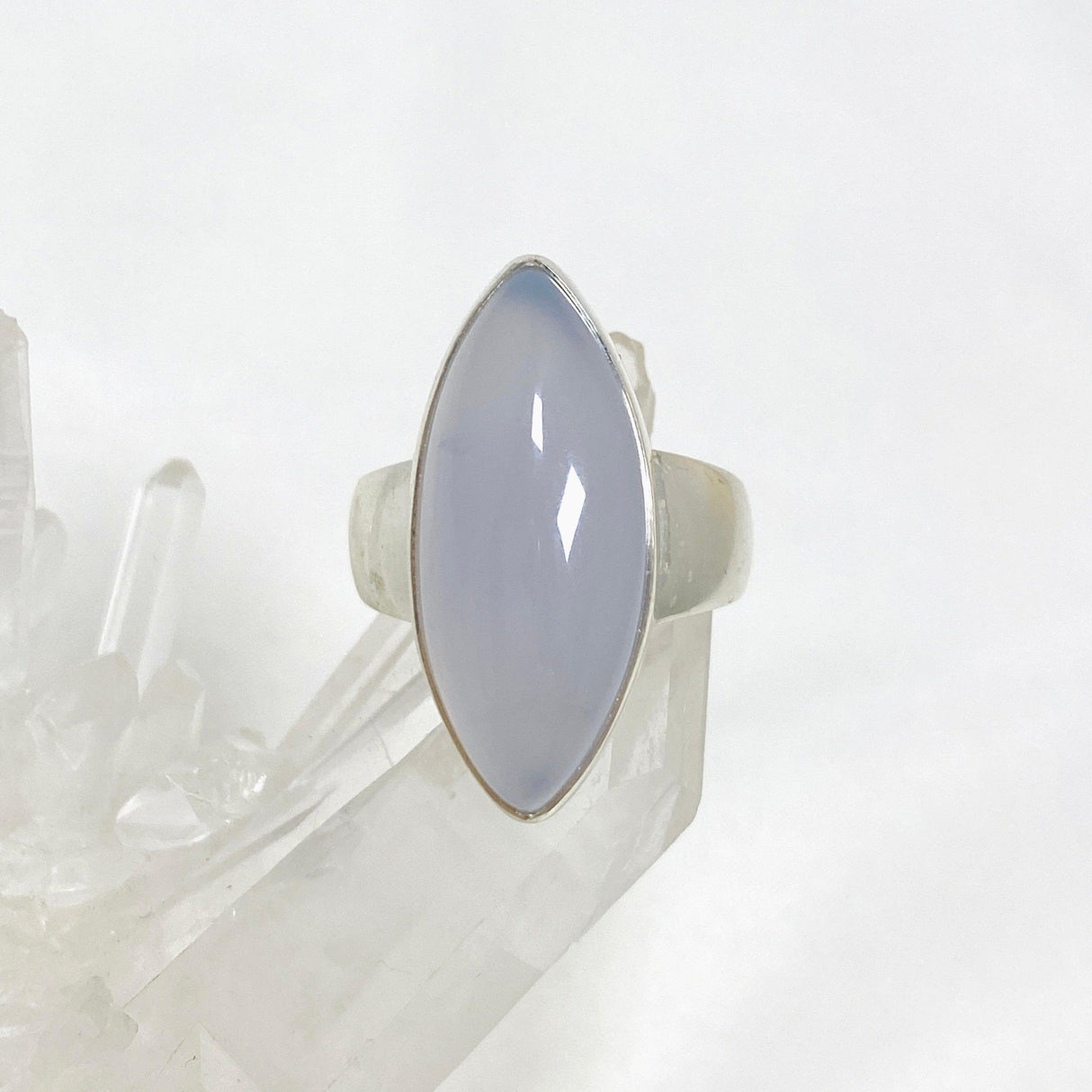 Blue Chalcedony Marquise Ring Size 9 KRGJ3246 - Nature's Magick