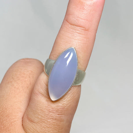 Blue Chalcedony Marquise Ring Size 9 KRGJ3246 - Nature's Magick