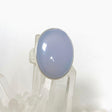 Blue Chalcedony Oval Ring with Brushed Band Size 9 KRGJ3245 - Nature's Magick