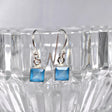 Blue Chalcedony petite square faceted earrings R2363-BCS - Nature's Magick