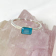 Blue Chalcedony Rectangular Faceted Fine Band Ring R3793-BC - Nature's Magick