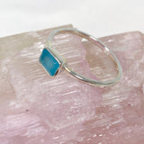 Blue Chalcedony Rectangular Faceted Fine Band Ring R3793-BC - Nature's Magick