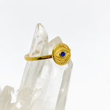 Blue Cubic Zirconia Evil Eye Gold Plated Ring RG586