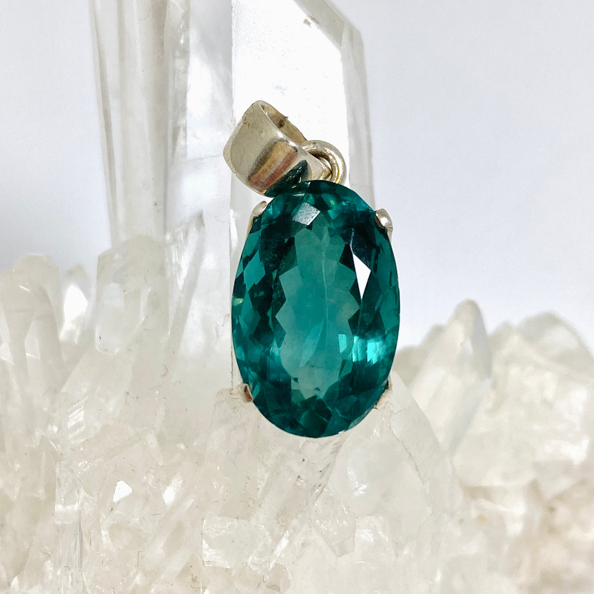 Blue Fluorite Oval Faceted Pendant PPGJ1281