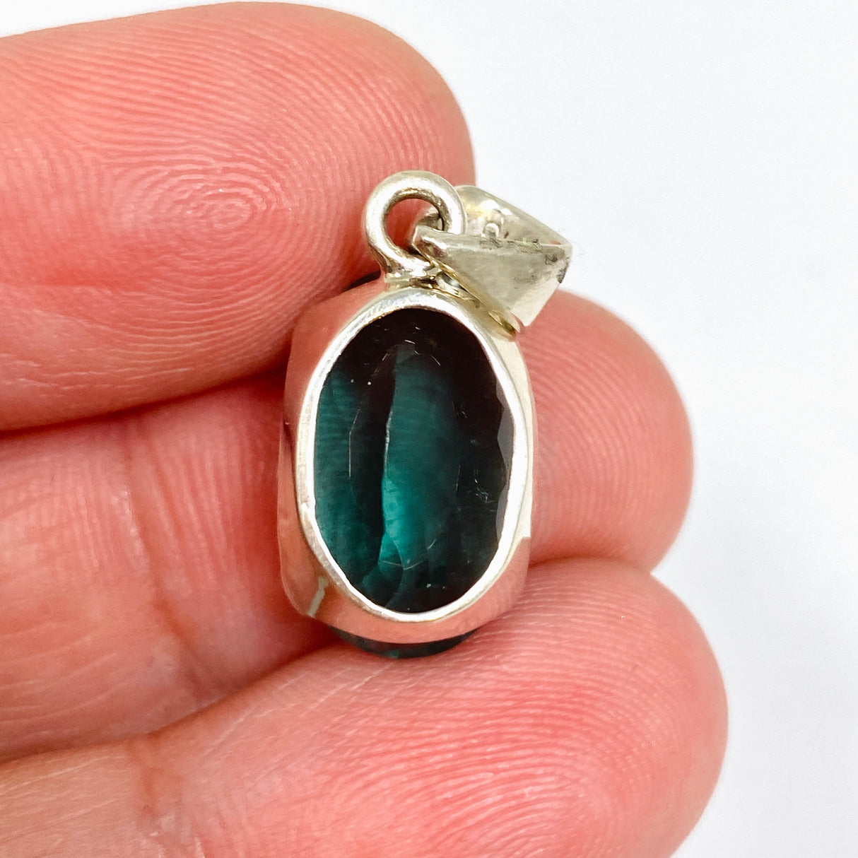 Blue Fluorite Oval Faceted Pendant PPGJ1281