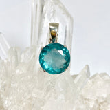 Blue Fluorite Round Faceted Pendant PPGJ1280