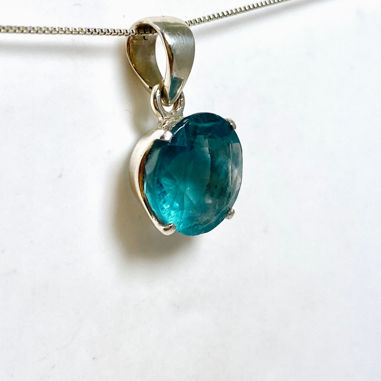 Blue Fluorite Round Faceted Pendant PPGJ1280