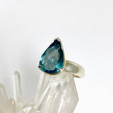 Blue Fluorite Teardrop Faceted Ring Size 7 PRGJ1029