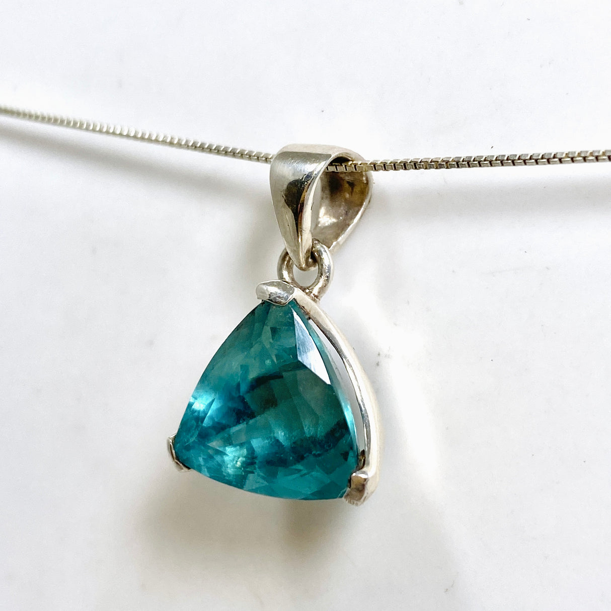 Blue Fluorite Triangular Faceted Pendant PPGJ1286