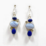 Blue Lace Agate and Lapis Lazuli Multi-stone Earrings KEGJ1443 - Nature's Magick