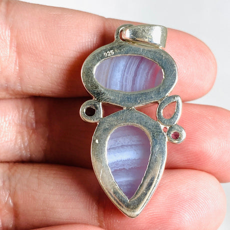 Blue Lace Agate, Iolite and Moonstone Multi Stone Pendant KPGJ4106 - Nature's Magick