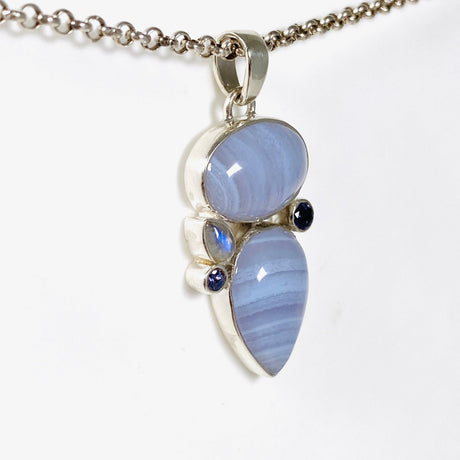 Blue Lace Agate, Iolite and Moonstone Multi Stone Pendant KPGJ4106 - Nature's Magick