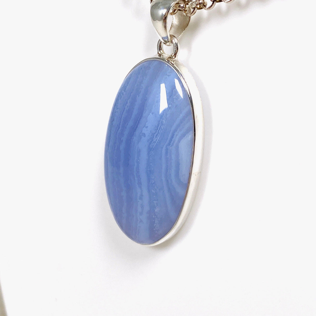 Blue Lace Agate oval pendant KPGJ3771 - Nature's Magick