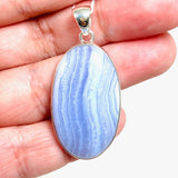 Blue Lace Agate oval pendant KPGJ3771 - Nature's Magick