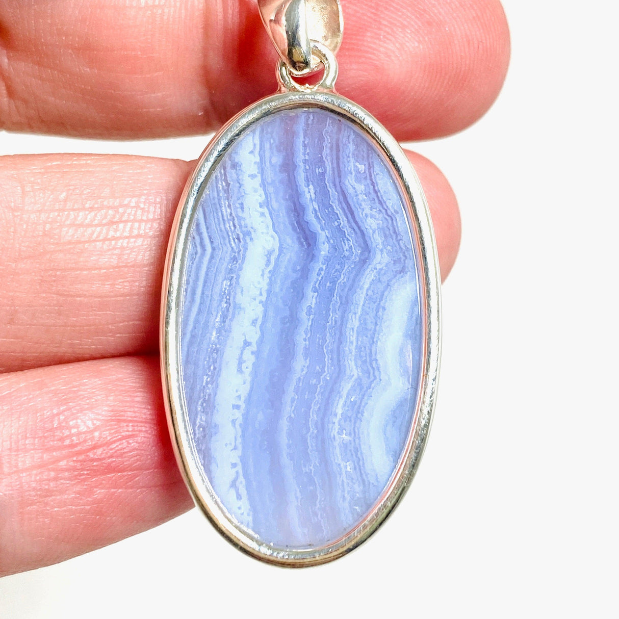 Blue Lace Agate oval pendant KPGJ3771 - Nature's Magick