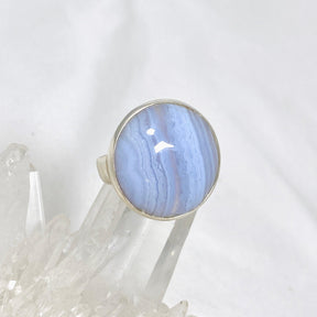 Blue Lace Agate Round Ring Size 10.5 PRGJ485 - Nature's Magick