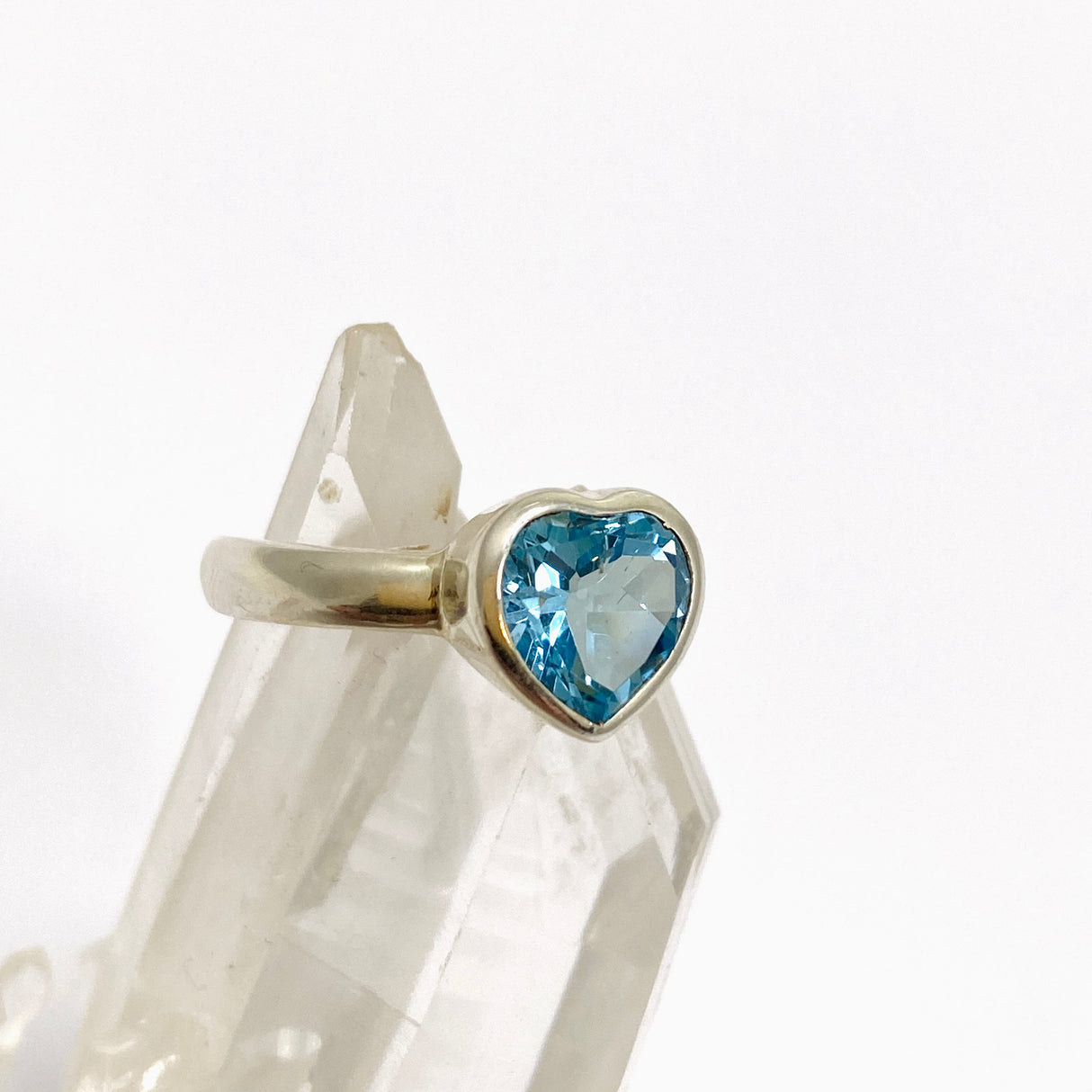 Blue Topaz Faceted Heart Ring PRGJ419