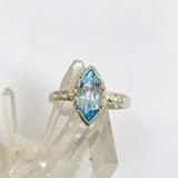Blue Topaz Faceted Marquise Ring in a Decorative Setting R3726